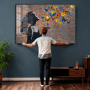 Urban Banksy Butterfly Girl Wall Art Canvas Print, Framed by MyGreatCanvas | Canvas Wall Art Prints | Photo Prints & Wall Decor