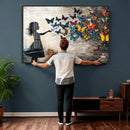 Banksy Butterfly Girl Wall Art Canvas Print, Framed Street by MyGreatCanvas | Canvas Wall Art Prints | Photo Prints & Wall Decor