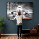 Airplane Wall Art Canvas Print, Black and White Jet Aircraft by MyGreatCanvas | Canvas Wall Art Prints | Photo Prints & Wall Decor