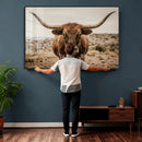 Texas Longhorn Bull Wall Art Canvas Print, Western Farmhouse by MyGreatCanvas | Canvas Wall Art Prints | Photo Prints & Wall Decor