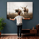 Texas Longhorn Canvas Wall Art Western Bull Desert Moody by MyGreatCanvas | Canvas Wall Art Prints | Photo Prints & Wall Decor