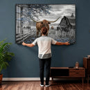 Texas Longhorn Canvas Wall Art, Rustic Farm Barn Bluebonnet by MyGreatCanvas | Canvas Wall Art Prints | Photo Prints & Wall Decor