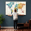 Watercolor World Map Canvas Wall Art Print – Abstract by MyGreatCanvas | Canvas Wall Art Prints | Photo Prints & Wall Decor