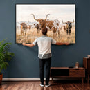 Texas Longhorn Canvas Wall Art, Rustic Farm Animal Photography Print, Farmhouse Country Decor, Western Ranch Art by MyGreatCanvas | Canvas Wall Art Prints | Photo Prints & Wall Decor