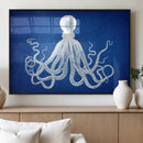 Large 3-Panel Blue Octopus Canvas Wall Art | Coastal Marine by MyGreatCanvas | Canvas Wall Art Prints | Photo Prints & Wall Decor