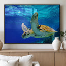 Sea Turtle Wall Art Canvas Print, Sea life in the Ocean Wall