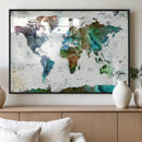 Modern Watercolor World Map Canvas Wall Art – Framed by MyGreatCanvas | Canvas Wall Art Prints | Photo Prints & Wall Decor
