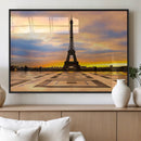 Paris Eiffel Tower Sunset Canvas Wall Art Print - Iconic