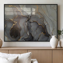 Gray Marble Fluid Wall Art – Modern Abstract Canvas Print