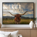 Texas Longhorn Canvas Wall Art – Majestic Triptych Animal by MyGreatCanvas | Canvas Wall Art Prints | Photo Prints & Wall Decor