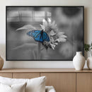 Blue Butterfly Black and White Canvas Wall Art by MyGreatCanvas | Canvas Wall Art Prints | Photo Prints & Wall Decor