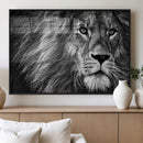 Black and White Lion Canvas Wall Art Print – Wildlife by MyGreatCanvas | Canvas Wall Art Prints | Photo Prints & Wall Decor