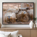 Lion Pair Wall Art Canvas Print – Framed Wildlife Scene with