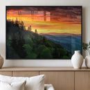 Forest Landscape Wall Art Sunset Canvas, Forest Sunset