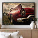Red Classic Car Wall Art Canvas Print