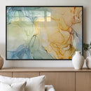 Green and Yellow Marble Fluid Effect Wall Art, Green and