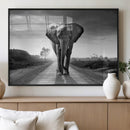 Black and White Elephant Wall Art Canvas Print