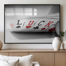Framed Luck Poker Cards Canvas – Modern Triptych Wall Art,