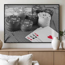 Poker Game Cards Wall Art Canvas, Multi Panel Wall Art