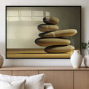 Fluvial Zen Stones Canvas Wall Art Print