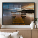 Serene Lake Pier at Sunset Canvas Print | Landscape Canvas