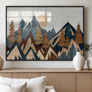 Abstract Wood Panel Effect Mountain Range Top Wall Art