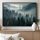 Captivating Misty Forest Wall Art Premium Canvas Print a