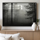 Misty Forest Wall Art Premium Canvas Print a Foggy and