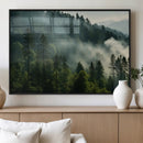Misty Forest Wall Art Premium Canvas Print a Foggy and