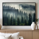 Captivating Misty Forest Wall Art Premium Canvas Print a