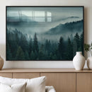 Captivating Misty Foggy Forest Wall Art Premium Canvas Print