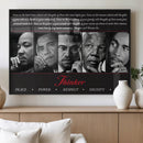 Thinker Quintet Canvas Wall Art – Martin, Obama, Malcolm X,