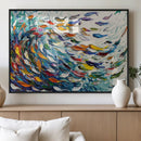 Modern Abstract Fish Shoal Wall Art Canvas Print, Colorful by MyGreatCanvas | Canvas Wall Art Prints | Photo Prints & Wall Decor