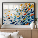 Abstract Fish Shoal Wall Art Canvas Print, Colorful Fish