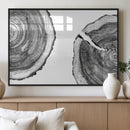 Abstract Large Tree Rings – Minimalist Black and White Wood