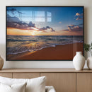 Golden Hour Beach Sunset Wall Art | Canvas Print | Ready to