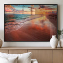 Sunset Beach Wall Art | Ocean Canvas Print | Coastal Wall