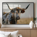 Texas Bull Longhorn Wall Art Canvas Print for Farm House