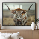 Texas Cow Longhorn Wall Art Canvas Print for Farm House Wall