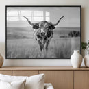 Texas Cow Longhorn Wall Art Canvas Print for Farm House Wall