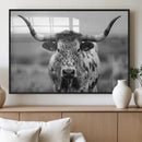 Texas Cow Longhorn Wall Art Canvas Print for Farm House Wall