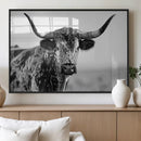Texas Highland Cow Longhorn Canvas Print - Rustic Farmhouse by MyGreatCanvas | Canvas Wall Art Prints | Photo Prints & Wall Decor