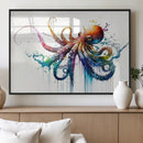 Watercolor Vibrant Octopus Wall Art Canvas Print | Abstract