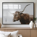 Rustic Bull Wall Art Canvas Print – Modern Longhorn