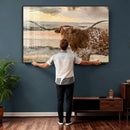 Texas Longhorn Wall Art Canvas Print, Rustic Ranch Decor, by MyGreatCanvas | Canvas Wall Art Prints | Photo Prints & Wall Decor