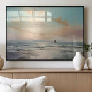 Abstract Ocean Wall Art -  Boat Wall Art Canvas Print