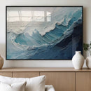 Ocean Wave Canvas Wall Art Print – Coastal Living Room Large