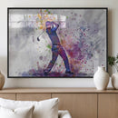 Watercolor Golf Swing Wall Art Canvas Print | Vibrant