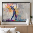 Watercolor Golf Swing Wall Art Canvas Print | Vibrant