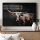 Texas Longhorn Wall Art Canvas Print | Western Ranch Decor |